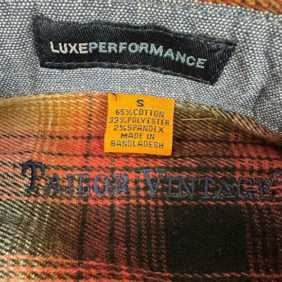 Tailor Vintage LuxePerformance Plaid Shirt Size S Stretch Long Sleeve Button-Up - Picture 3 of 6